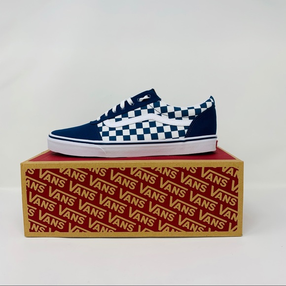 vans ward checkerboard blue